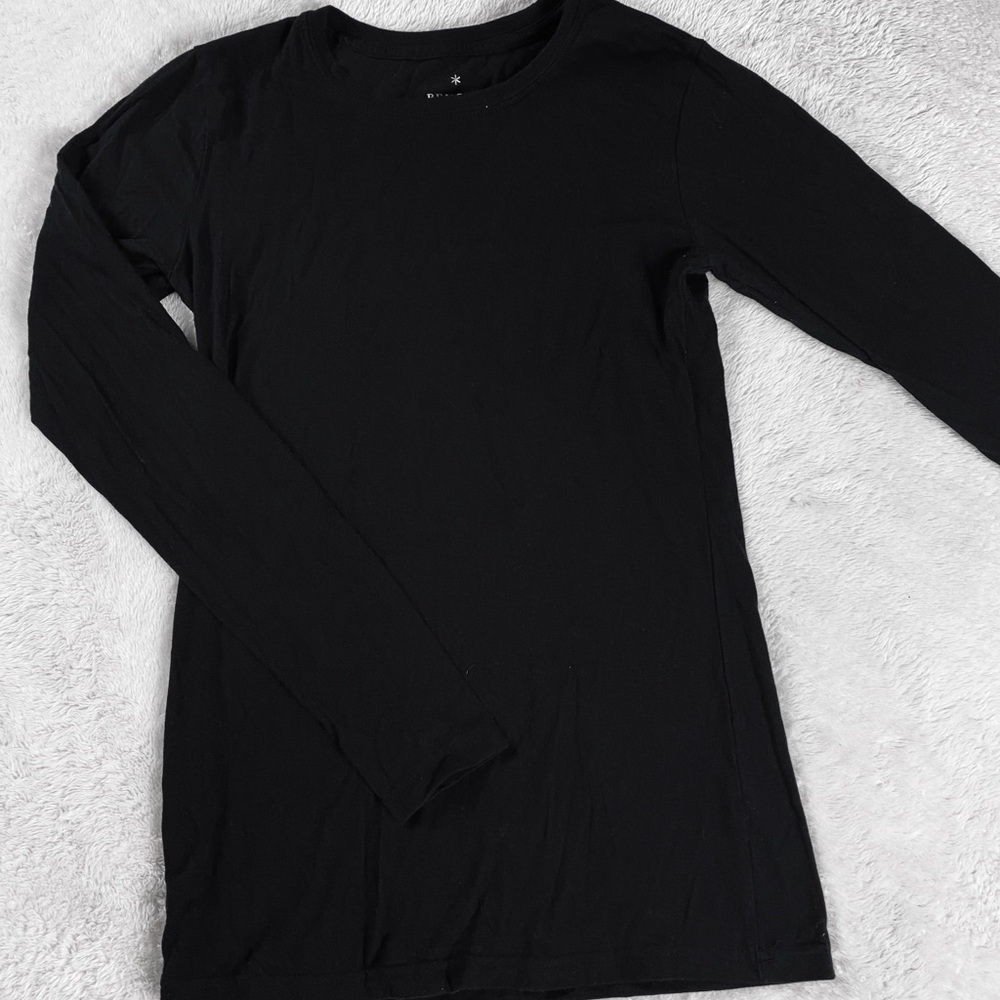 Beyond Scrubs Black Long Sleeve Blouse Size XS